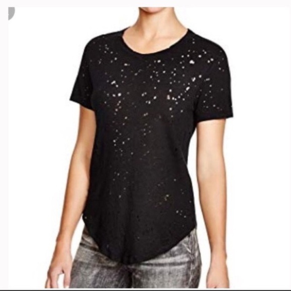 BENJAMIN JAY Punk Rock Distressed Short Sleeve Tee Black